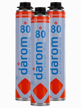Полиуретановая зимняя монтажная пена DAROM 80 профессиональная 850 мл 3 шт 2510₽