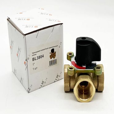Трехходовой клапан 1 поворотный ручной под сервопривод TIM 2317₽