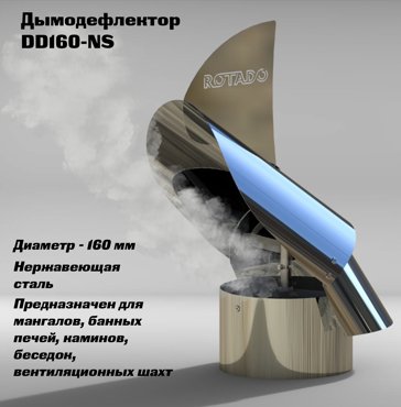 Дымодефлектор DD 160 из нержавеющей стали 4992₽