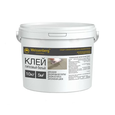 Монтажный клей гипсовый Weissenberg белый 5кг 849₽