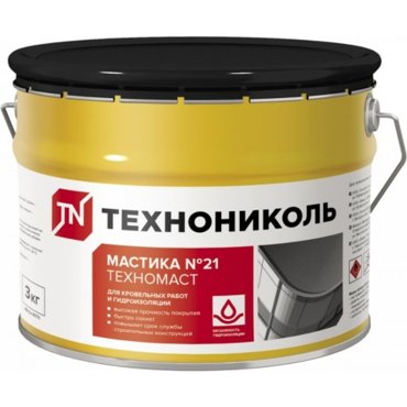 Кровельная мастика Технониколь 21 Техномаст ведро 3 кг ЦБ769340 3359₽