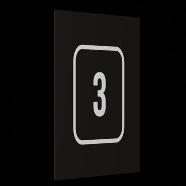 Табличка 3 Черная матовая 10 см х 10 см 598₽