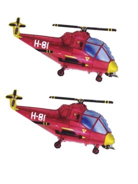 Набор 2 шт Воздушный шар FLEX METAL Вертолет 25х43 см красный 223₽