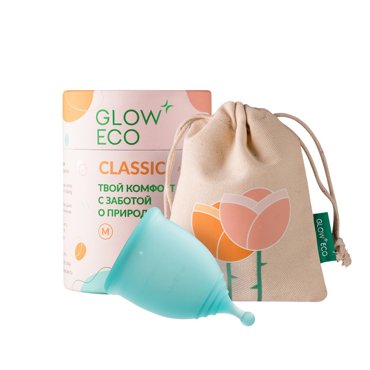 Менструальная чаша GLOW CARE Classic M с мешочком для хранения 25мл 409₽