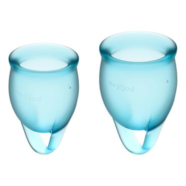 Набор менструальных чаш Satisfyer Feel confident Menstrual Cup Light голубые 2 шт 550₽