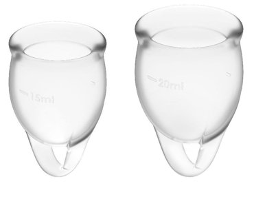 Набор менструальных чаш Satisfyer Feel confident Menstrual Cup transparent 1099₽