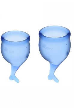 Набор менструальных чаш satisfyer feel secure menstrual cup dark blue 635₽