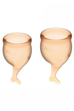 Набор менструальных чаш satisfyer feel secure menstrual cup orange 635₽