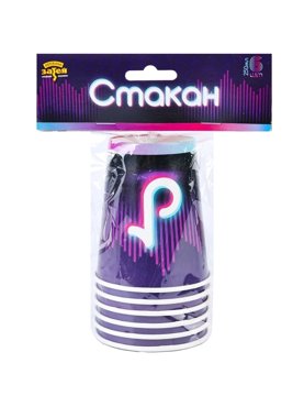 Набор бумажных одноразовых стаканчиков бум Блогер Party-6 шт 250 мл 222₽