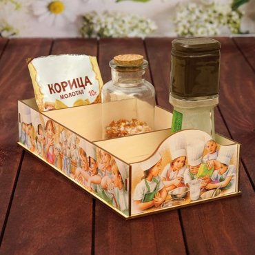Коробочка под специи Поварята 25х13х75см 940₽