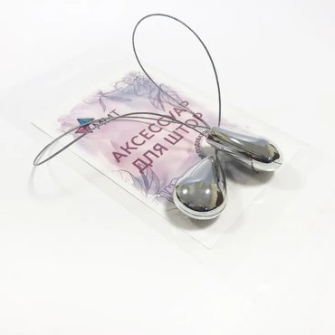 Подхват, держатель для штор магнитный, клипса капля (хром блестящий), 2 шт.