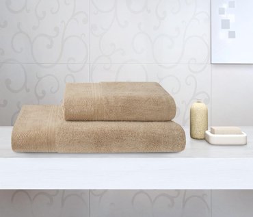 Полотенце махровое Guten Morgen Aria beige без рисунка бежевый 970₽