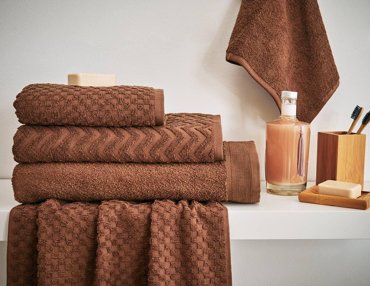 Полотенце махровое Guten Morgen Cocoa зигзаг коричневый 790₽
