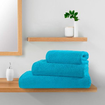 Полотенце махровое Guten Morgen Turquoise без рисунка голубой 430₽