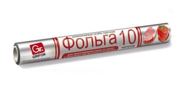 Фольга алюминиевая Grifon особо прочная в пленке 29 см 10 м 415₽