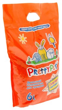 Наполнитель в клетку для грызунов и птиц Pretty Pet древесный с морковными чипсами 6 л 281₽