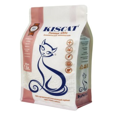 Впитывающий наполнитель KISCAT Premium White Classic полигелевый 35 л 702₽