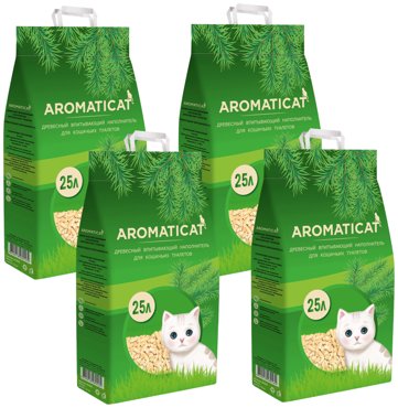 Впитывающий наполнитель Aromaticat древесный впитывающий 4 шт по 25 л 5112₽