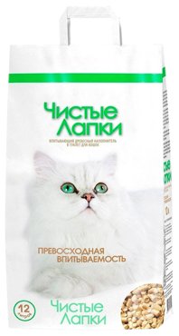 Впитывающий наполнитель Чистые Лапки древесный 12 л 508₽