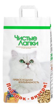 Впитывающий наполнитель Чистые Лапки древесный 45 кг 12 л 4 шт 1702₽