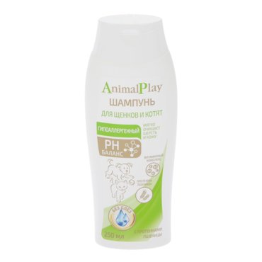 Шампунь для котят и щенков Animal Play Гипоаллергенный протеины пшеницы и витамины 250мл 589₽
