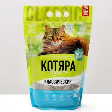 Комкующийся наполнитель Котяра Классический минеральный 10 л 348₽
