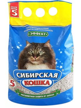 Впитывающий наполнитель Сибирская кошка Эффект бентонитовый 5 л 598₽