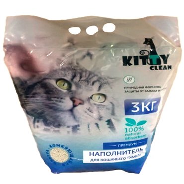 Комкующийся наполнитель для кошек Kitty Clean бентонитовый 3 кг 7 л 650₽