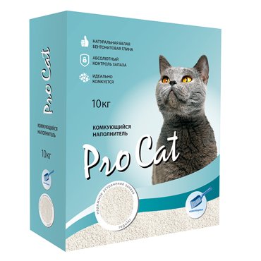 Комкующийся наполнитель Pro Cat Regular бентонитовый 10 кг 40 л 2649₽
