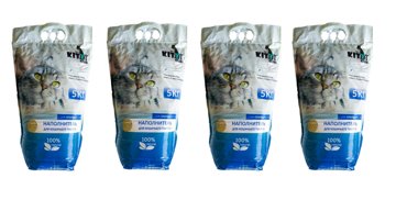 Комкующийся наполнитель Kitty Clean бентонитовый 4 шт по 5 кг 1490₽