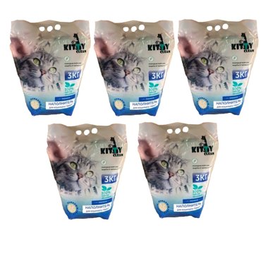 Комкующийся наполнитель Kitty Clean бентонитовый 5 шт по 3 кг 3000₽