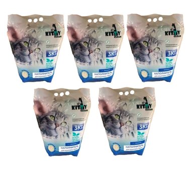 Комкующийся наполнитель Kitty Clean бентонитовый 5 шт по 3 кг 3000₽