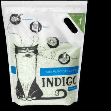 Наполнитель туалетов для кошек Indigo Green Tea комкующийся растительный 3 кг 12 л 1428₽