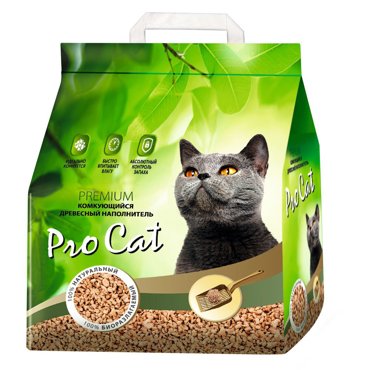 Комкующийся наполнитель Pro Cat древесный 86 кг 2369₽