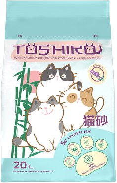 Комкующийся наполнитель Toshiko древесный лаванда 19 кг 5 л 1509₽