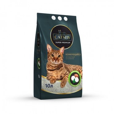 Наполнитель для кошачьего туалета CATSBY бентонитовый комкующийся кокос и мята 10 л 1199₽