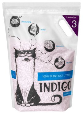 Наполнитель туалетов для кошек Indigo Lavender растительный 6 л 3 шт 924₽