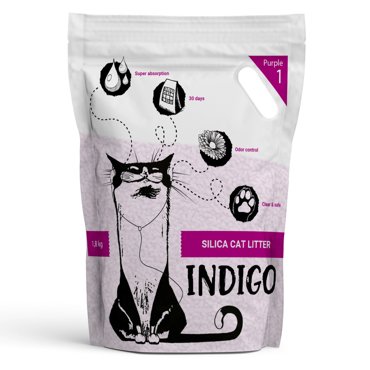 Впитывающий наполнитель для кошачьего туалета INDIGO Purple силикагелевый 18 кг 950₽