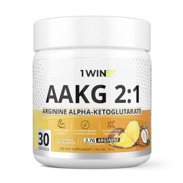 Аминокислоты 1WIN AAKG 21 Аргинин 30 порций Ананас-Кокос 180 г 802₽