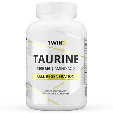Аминокислота Таурин 1WIN 1200 мг Taurine для сердца энергии и зрения 90 капсул 597₽