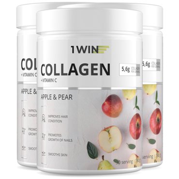 Набор 1WIN из 3-х банок Collagen Vitamin C Яблоко-Груша 180 г 1626₽