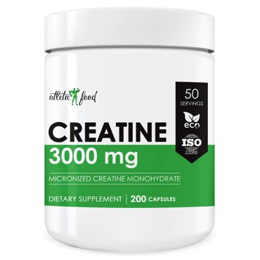 Креатин моногидрат Atletic Food Micronized Creatine 3000 mg 200 капсул 924₽
