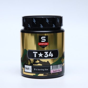 Предтренировочный комплекс SportLine T-34 with DMAE спортивное питание Bubble Gum 240 г 1640₽