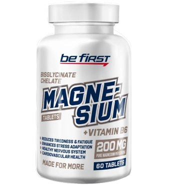 Be First Magnesium Bisglycinate Chelate B6 60 таблеток 740₽