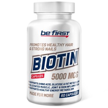 Биотин Be First Biotin 5000 mcg 60 капсул 759₽