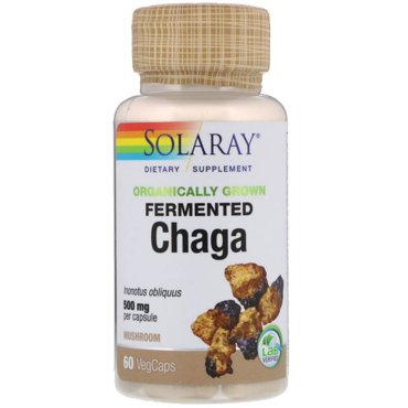 Витамины и минералы для спортсменов Solaray Chaga Mushroom Organically Grown Ферментирова 2830₽