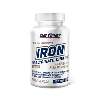 Железо Be First Iron Bisglycinate Chelate 150 таблеток 704₽