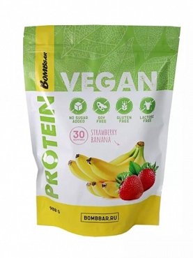 Протеин Bombbar Vegan Protein 900 г strawberry and banana smoothie 1589₽