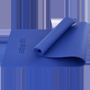 Коврик для йоги и фитнеса Starfit Fm-101 Pvc 183x61x08 см темно-синий 1972₽