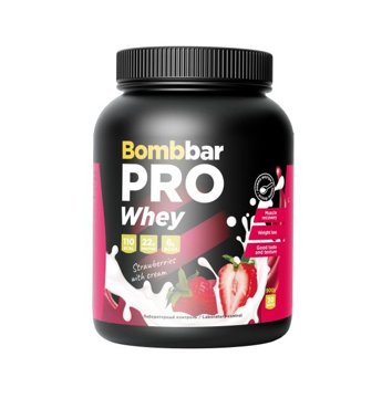 Bombbar PRO Whey 900г Клубника со сливками 3149₽